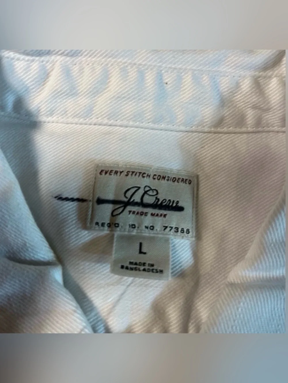 J.Crew Midweight denim workshirt in chalk